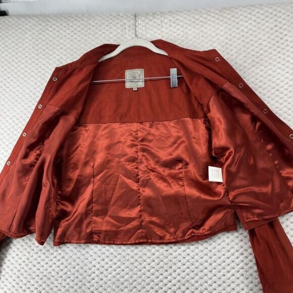 Double D Ranch Suede Western Shirt Rhinestone Embellished Rust Size M‎ - Picture 11 of 12